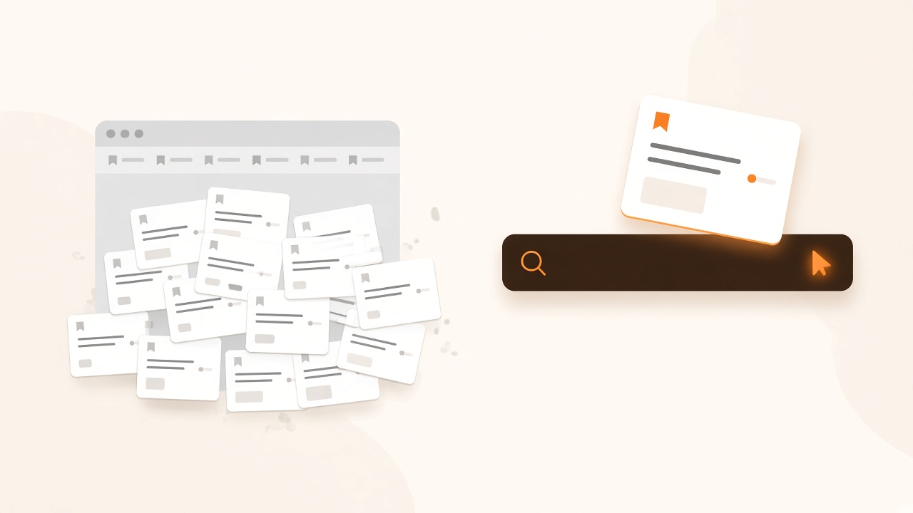 Messy saved bookmarks versus finding a link by describing it